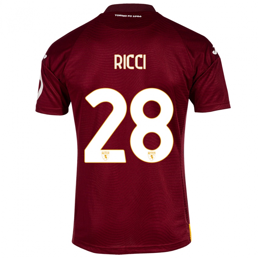 Dames Samuele Ricci #28 Donkerrood Thuisshirt Thuistenue 2023/24 T-Shirt