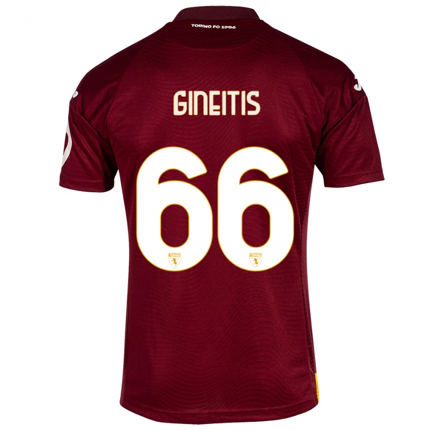 Dames Gvidas Gineitis #66 Donkerrood Thuisshirt Thuistenue 2023/24 T-Shirt