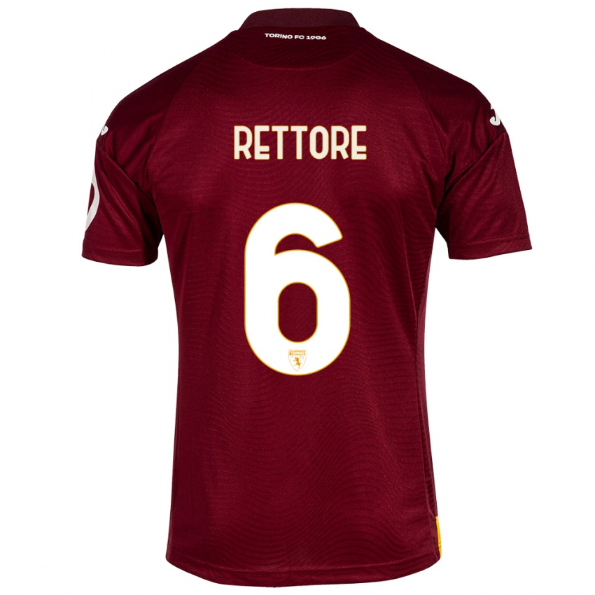 Dames Mirko Rettore #6 Donkerrood Thuisshirt Thuistenue 2023/24 T-Shirt