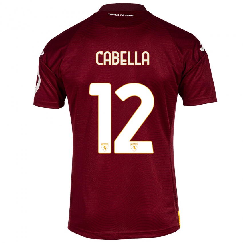 Dames Matteo Cabella #12 Donkerrood Thuisshirt Thuistenue 2023/24 T-Shirt