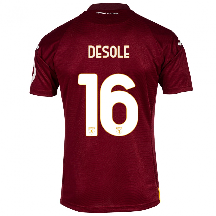 Dames Fabio Desole #16 Donkerrood Thuisshirt Thuistenue 2023/24 T-Shirt