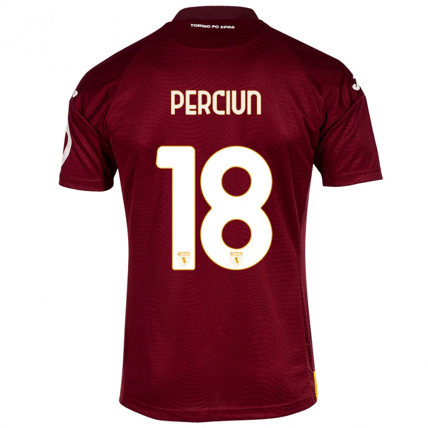 Dames Sergiu Perciun #18 Donkerrood Thuisshirt Thuistenue 2023/24 T-Shirt