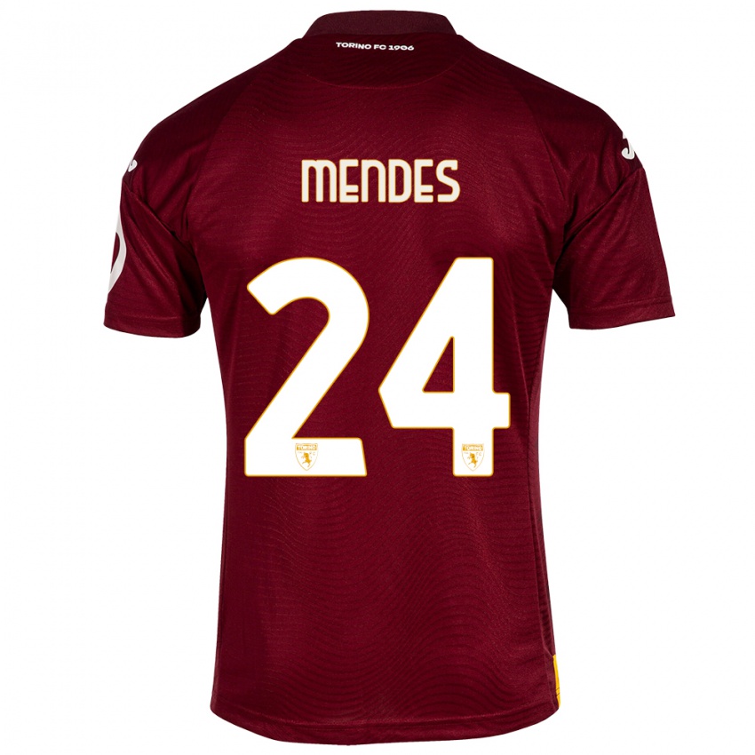 Dames Rodrigo Mendes #24 Donkerrood Thuisshirt Thuistenue 2023/24 T-Shirt