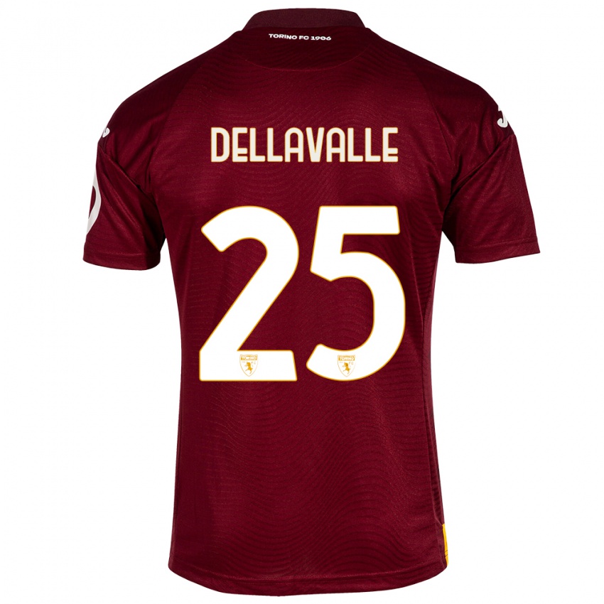 Dames Alessandro Dellavalle #25 Donkerrood Thuisshirt Thuistenue 2023/24 T-Shirt