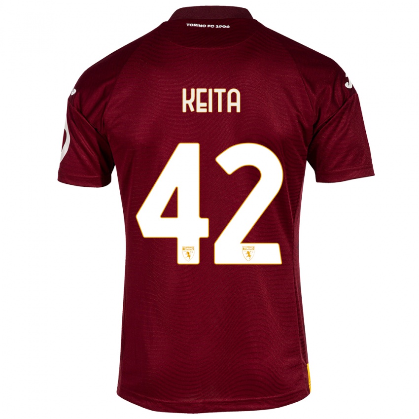 Dames Karamoko Keita #42 Donkerrood Thuisshirt Thuistenue 2023/24 T-Shirt