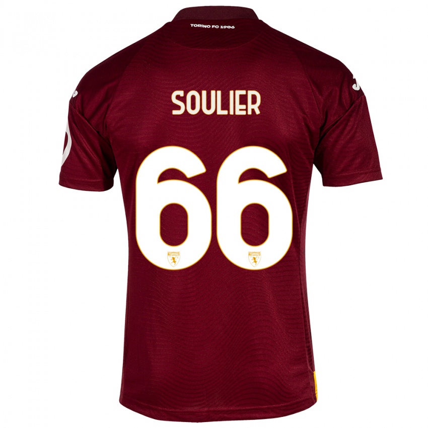 Dames Evan Soulier #66 Donkerrood Thuisshirt Thuistenue 2023/24 T-Shirt