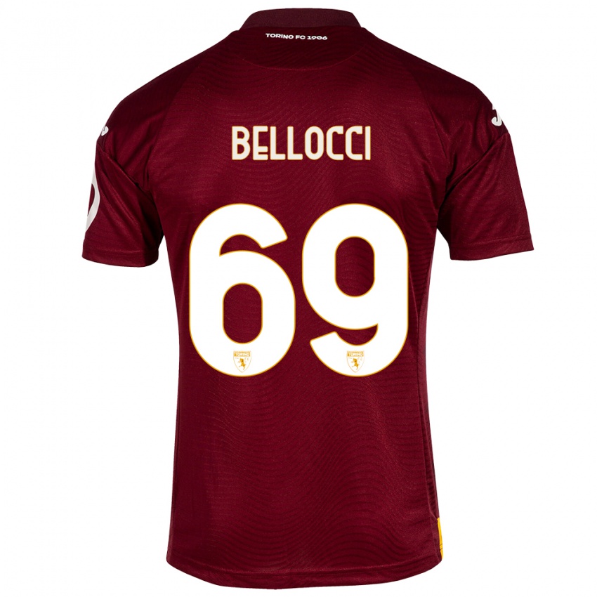 Dames Andrea Bellocci #69 Donkerrood Thuisshirt Thuistenue 2023/24 T-Shirt