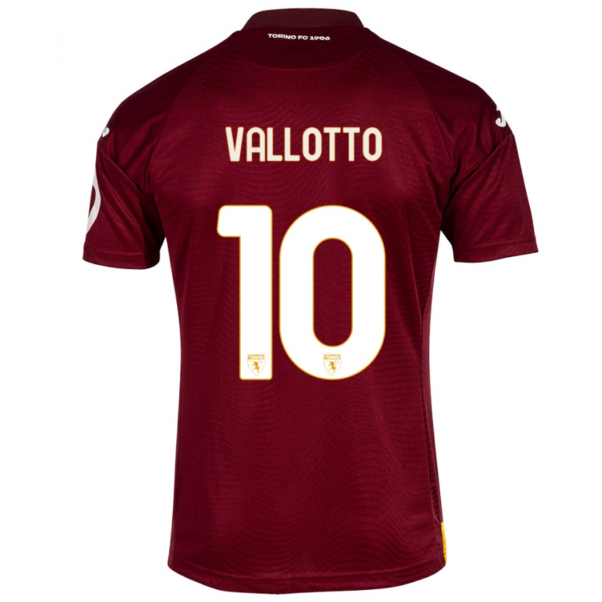 Dames Greta Vallotto #10 Donkerrood Thuisshirt Thuistenue 2023/24 T-Shirt