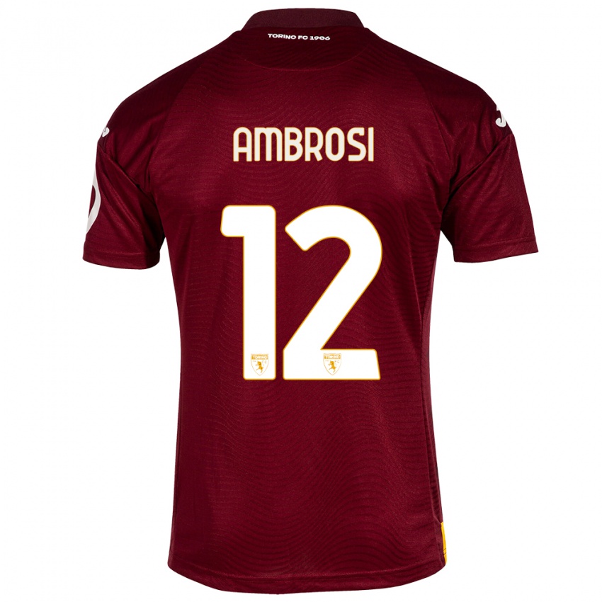 Dames Martina Ambrosi #12 Donkerrood Thuisshirt Thuistenue 2023/24 T-Shirt