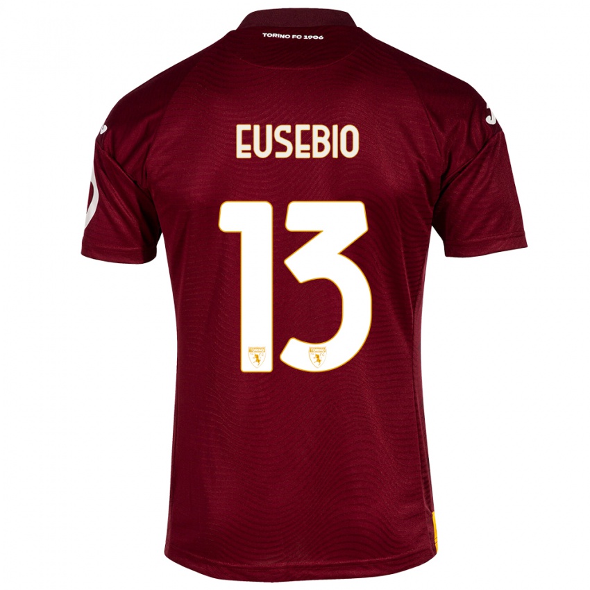 Dames Chiara Eusebio #13 Donkerrood Thuisshirt Thuistenue 2023/24 T-Shirt