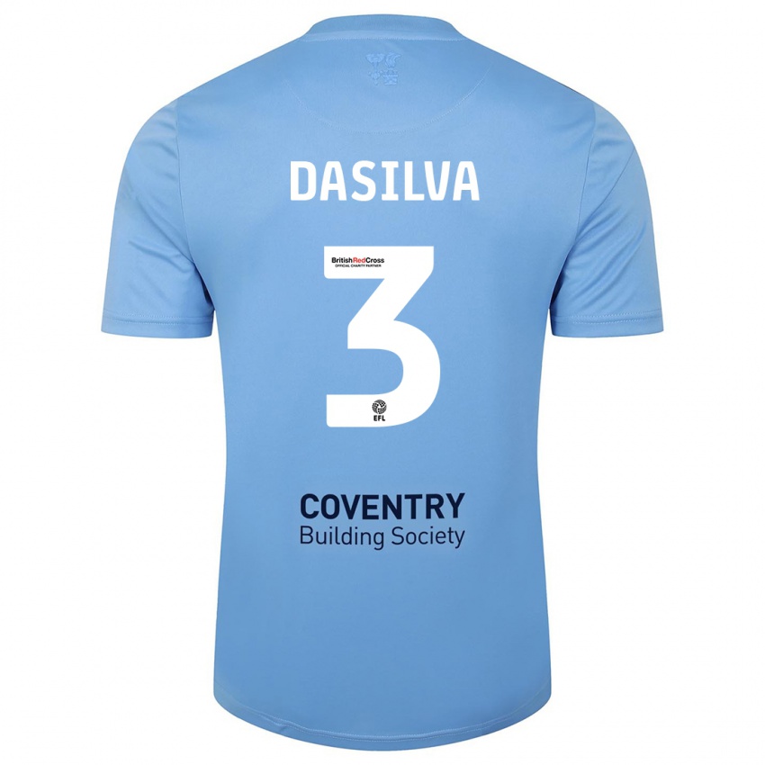 Dames Jay Dasilva #3 Hemelsblauw Thuisshirt Thuistenue 2023/24 T-Shirt