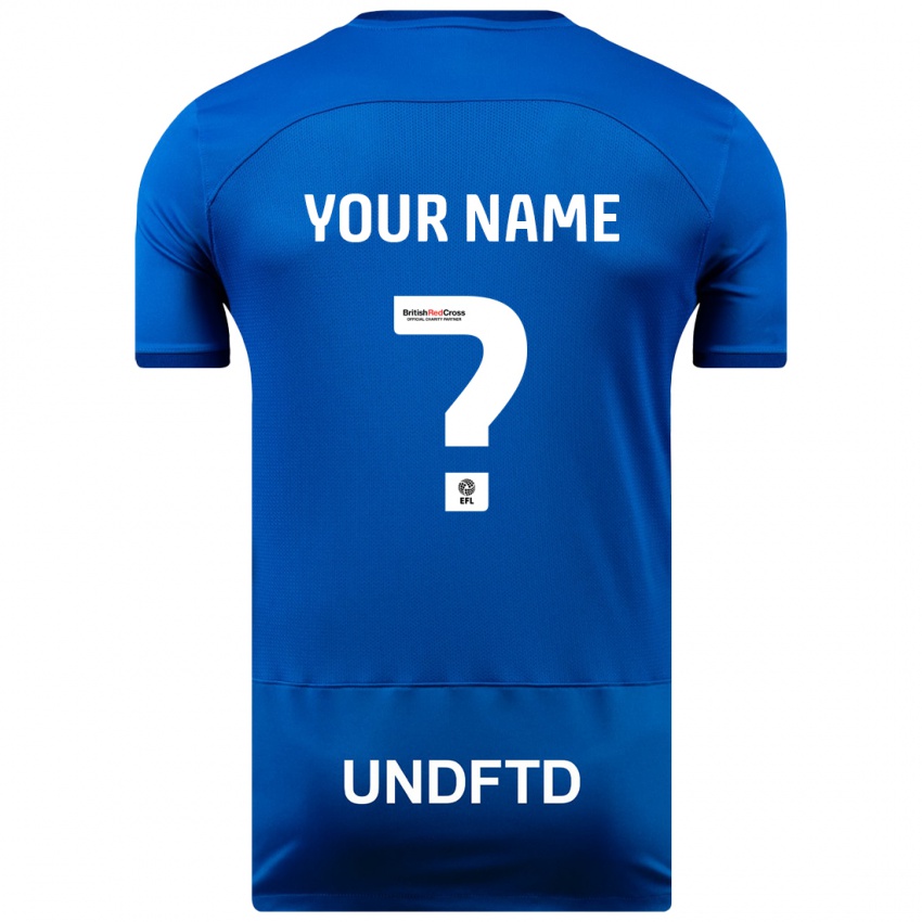 Dames Uw Naam #0 Blauw Thuisshirt Thuistenue 2023/24 T-Shirt