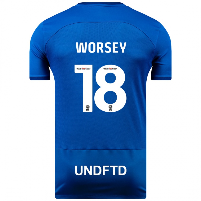 Dames Louanne Worsey #18 Blauw Thuisshirt Thuistenue 2023/24 T-Shirt