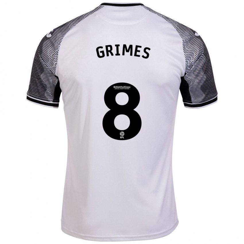 Dames Matt Grimes #8 Wit Thuisshirt Thuistenue 2023/24 T-Shirt