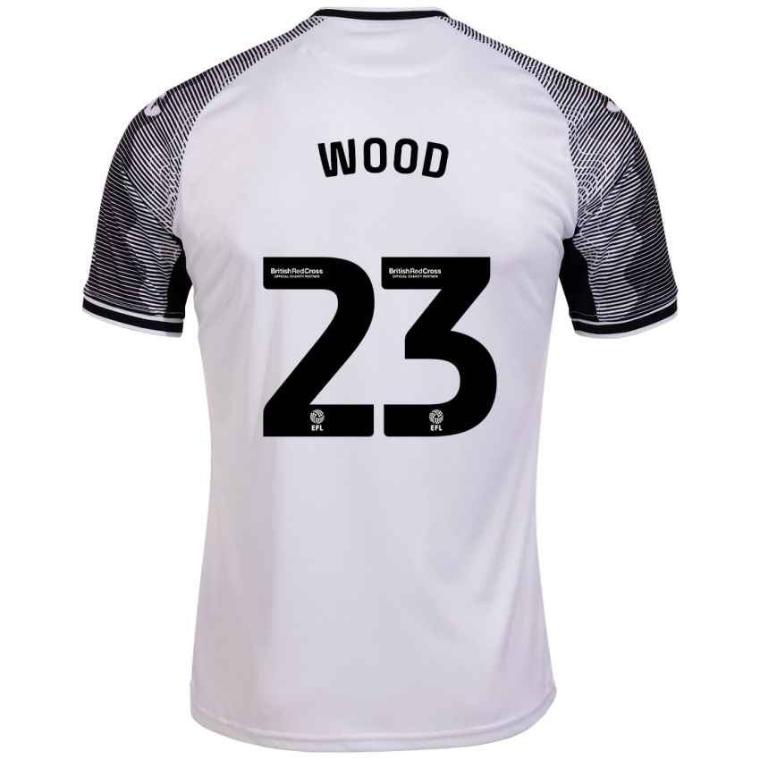 Dames Nathan Wood #23 Wit Thuisshirt Thuistenue 2023/24 T-Shirt