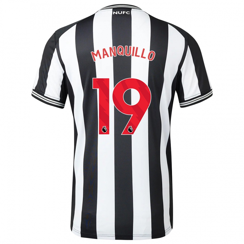 Dames Javier Manquillo #19 Zwart Wit Thuisshirt Thuistenue 2023/24 T-Shirt