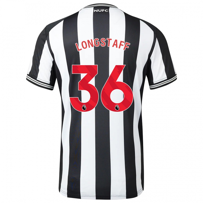 Dames Sean Longstaff #36 Zwart Wit Thuisshirt Thuistenue 2023/24 T-Shirt