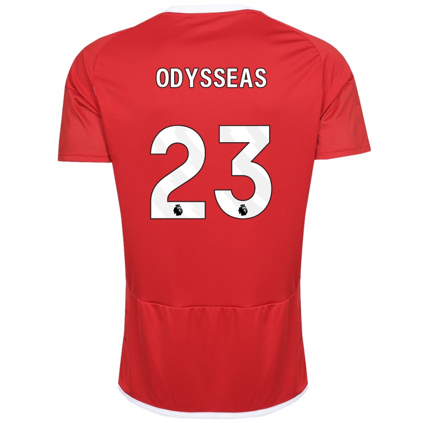 Dames Odysseas Vlachodimos #23 Rood Thuisshirt Thuistenue 2023/24 T-Shirt