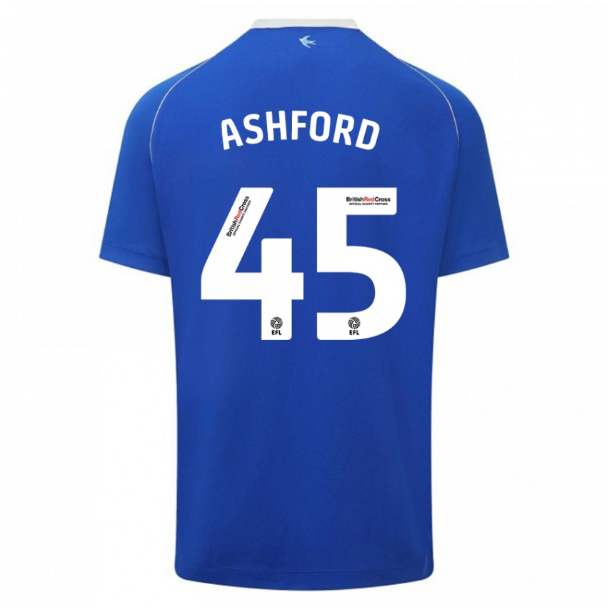 Dames Cian Ashford #45 Blauw Thuisshirt Thuistenue 2023/24 T-Shirt