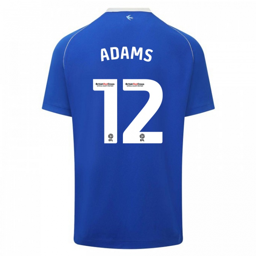 Dames Kelly Adams #12 Blauw Thuisshirt Thuistenue 2023/24 T-Shirt