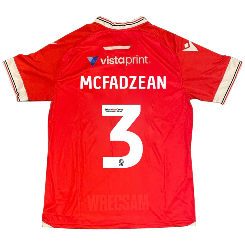 Dames Callum Mcfadzean #3 Rood Thuisshirt Thuistenue 2023/24 T-Shirt
