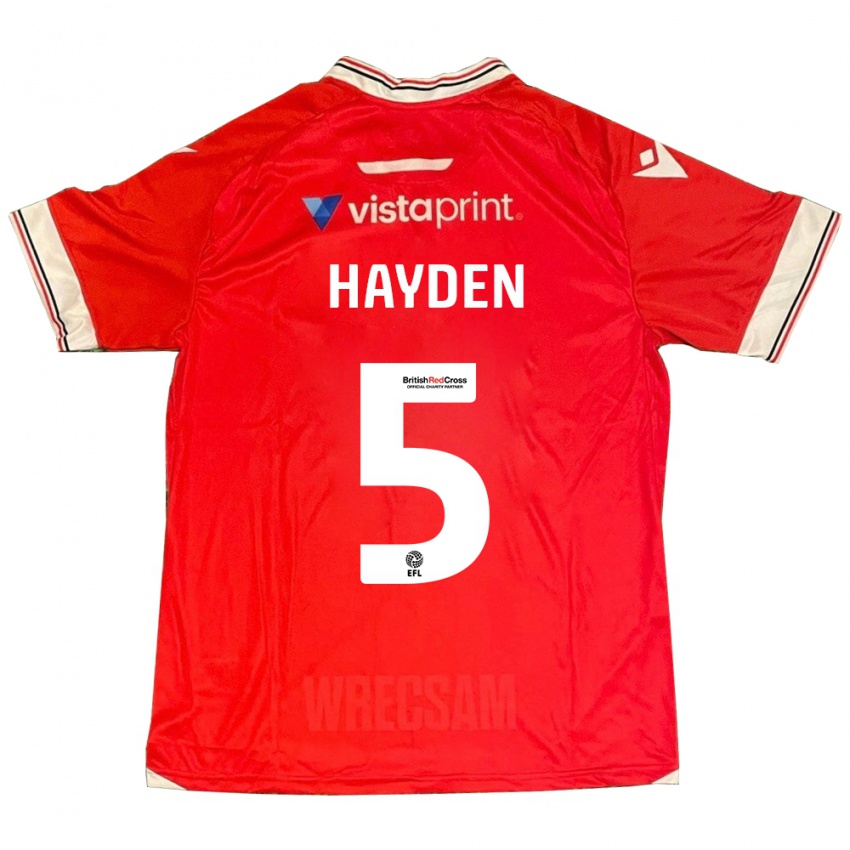 Dames Aaron Hayden #5 Rood Thuisshirt Thuistenue 2023/24 T-Shirt