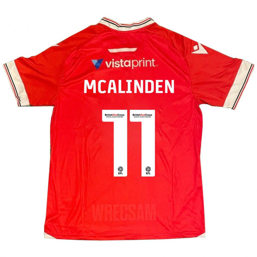 Dames Liam Mcalinden #11 Rood Thuisshirt Thuistenue 2023/24 T-Shirt
