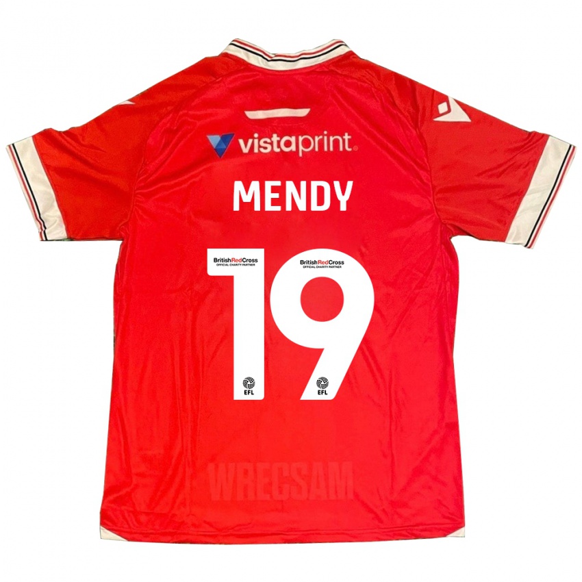 Dames Jacob Mendy #19 Rood Thuisshirt Thuistenue 2023/24 T-Shirt