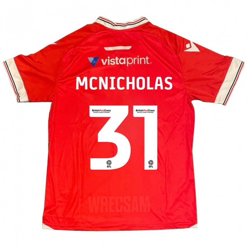 Dames Luke Mcnicholas #31 Rood Thuisshirt Thuistenue 2023/24 T-Shirt