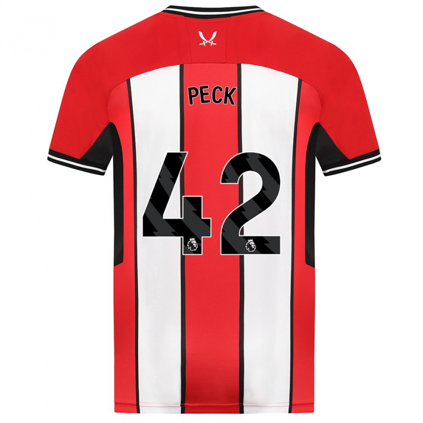 Dames Sydie Peck #42 Rood Thuisshirt Thuistenue 2023/24 T-Shirt