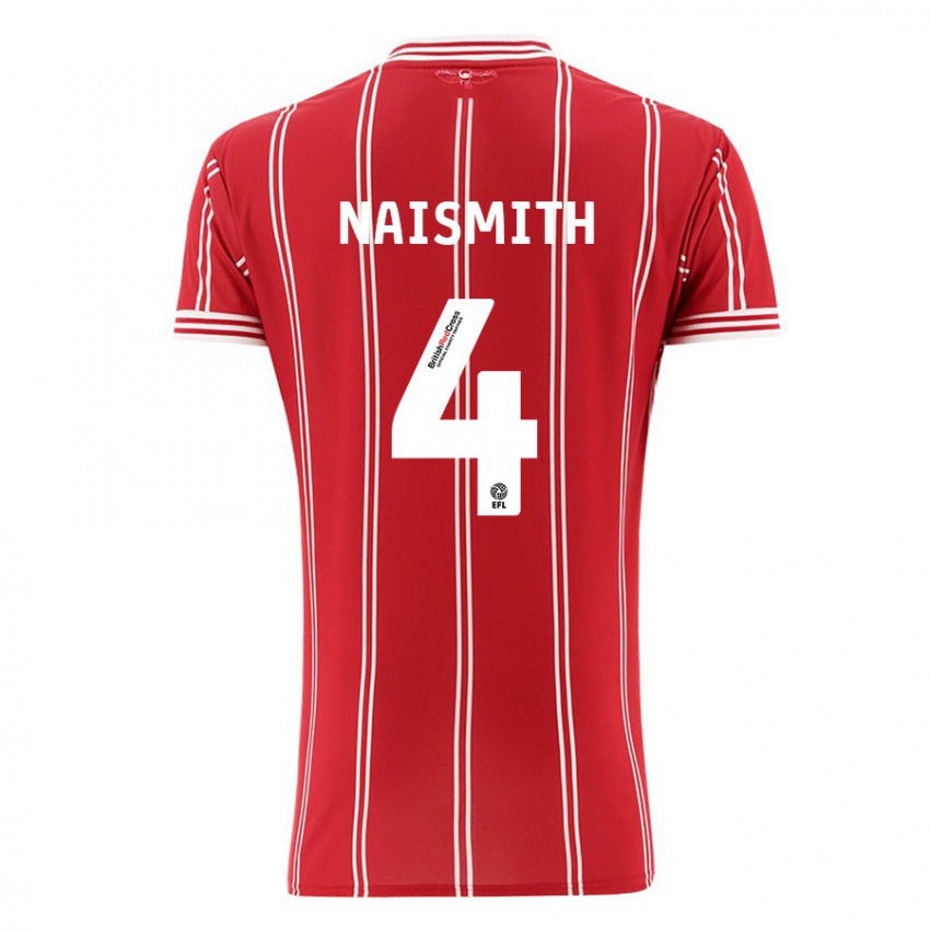 Dames Kal Naismith #4 Rood Thuisshirt Thuistenue 2023/24 T-Shirt