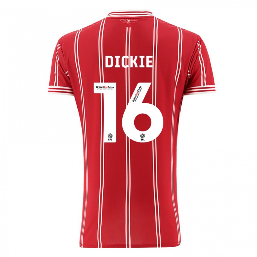Dames Rob Dickie #16 Rood Thuisshirt Thuistenue 2023/24 T-Shirt
