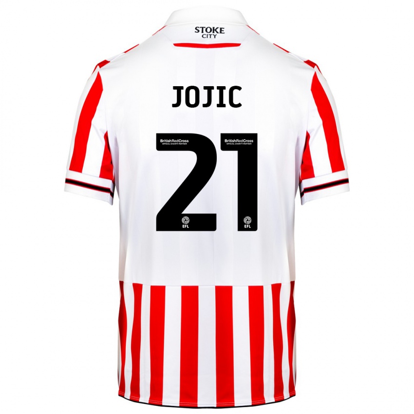 Dames Nikola Jojic #21 Rood Wit Thuisshirt Thuistenue 2023/24 T-Shirt