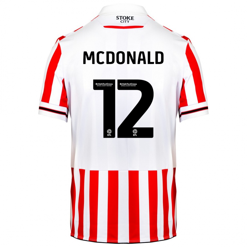 Dames Kayleigh Mcdonald #12 Rood Wit Thuisshirt Thuistenue 2023/24 T-Shirt