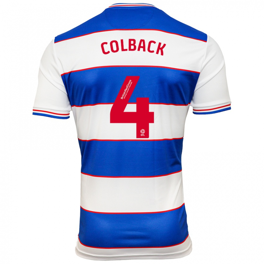 Dames Jack Colback #4 Wit Blauw Thuisshirt Thuistenue 2023/24 T-Shirt