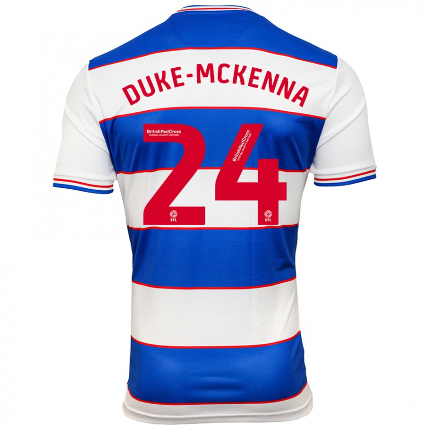 Dames Stephen Duke-Mckenna #24 Wit Blauw Thuisshirt Thuistenue 2023/24 T-Shirt