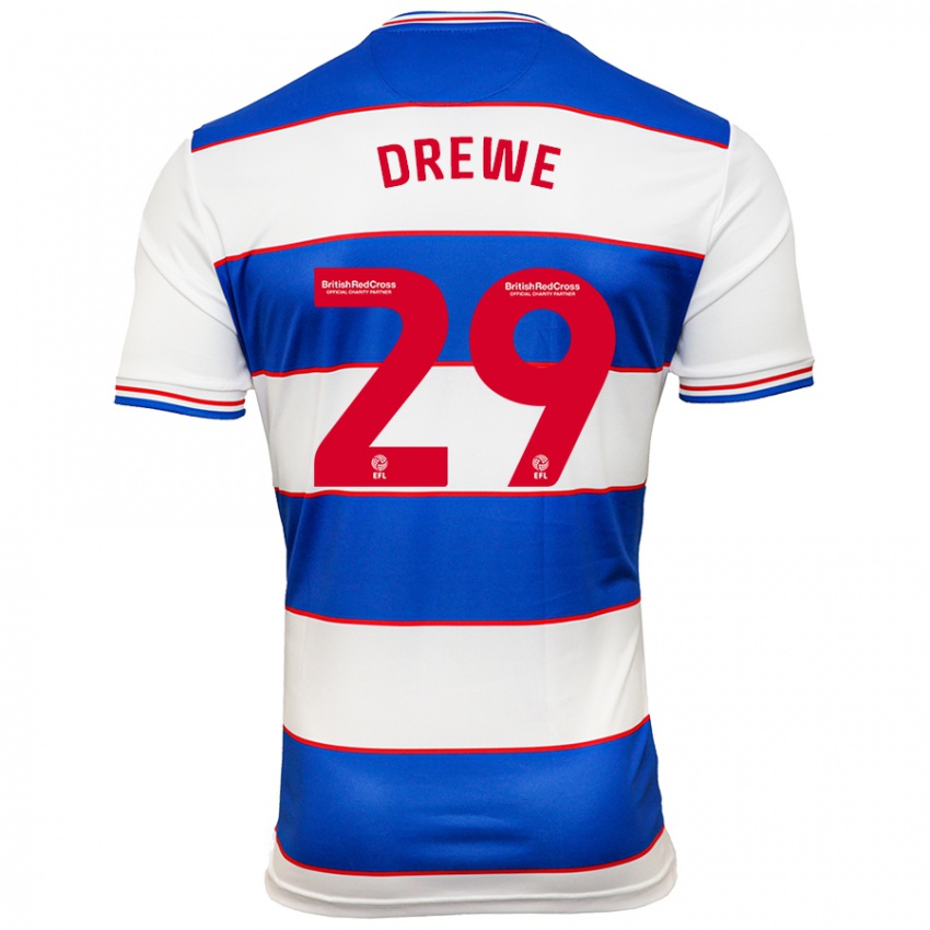 Dames Aaron Drewe #29 Wit Blauw Thuisshirt Thuistenue 2023/24 T-Shirt