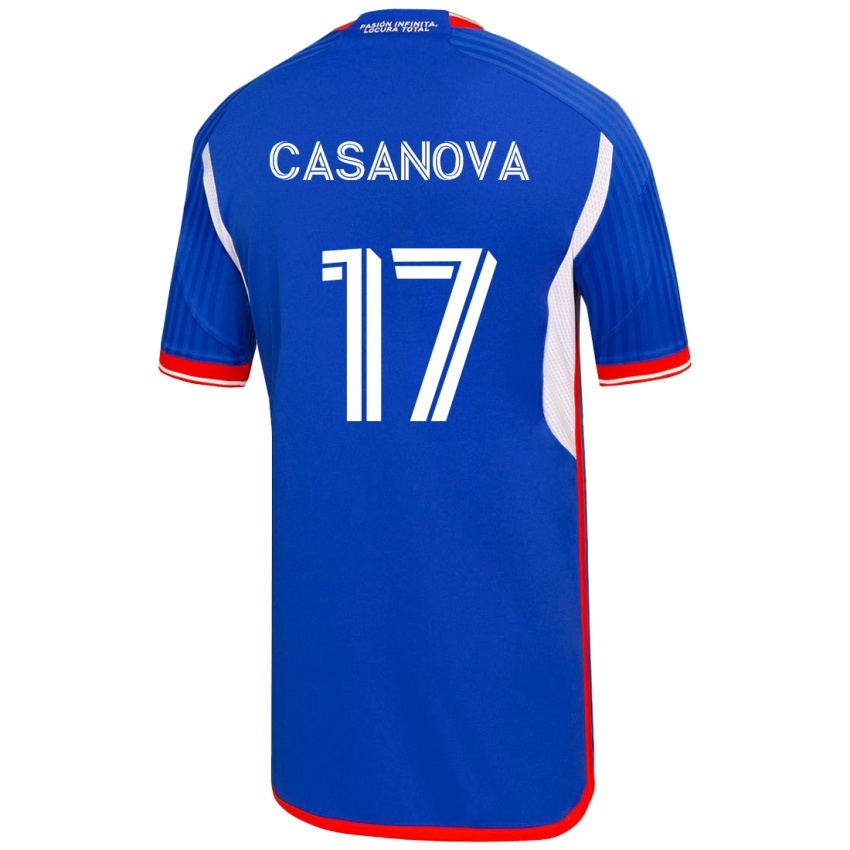 Dames Luis Casanova #17 Blauw Thuisshirt Thuistenue 2023/24 T-Shirt