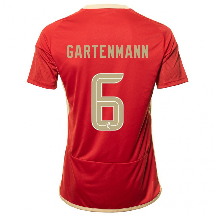 Dames Stefan Gartenmann #6 Rood Thuisshirt Thuistenue 2023/24 T-Shirt