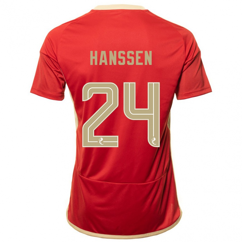 Dames Nadine Hanssen #24 Rood Thuisshirt Thuistenue 2023/24 T-Shirt