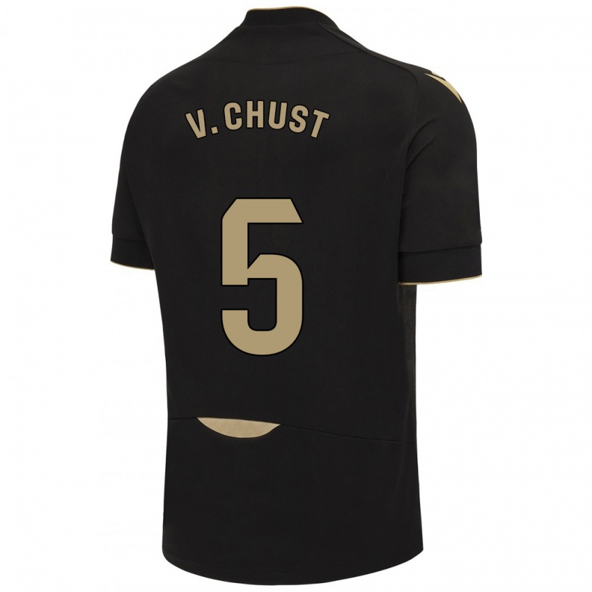 Dames Victor Chust #5 Zwart Uitshirt Uittenue 2023/24 T-Shirt