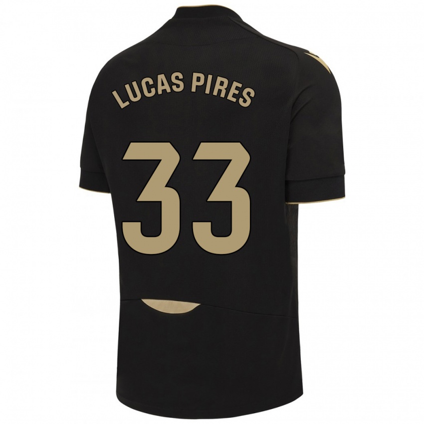 Dames Lucas Pires #33 Zwart Uitshirt Uittenue 2023/24 T-Shirt