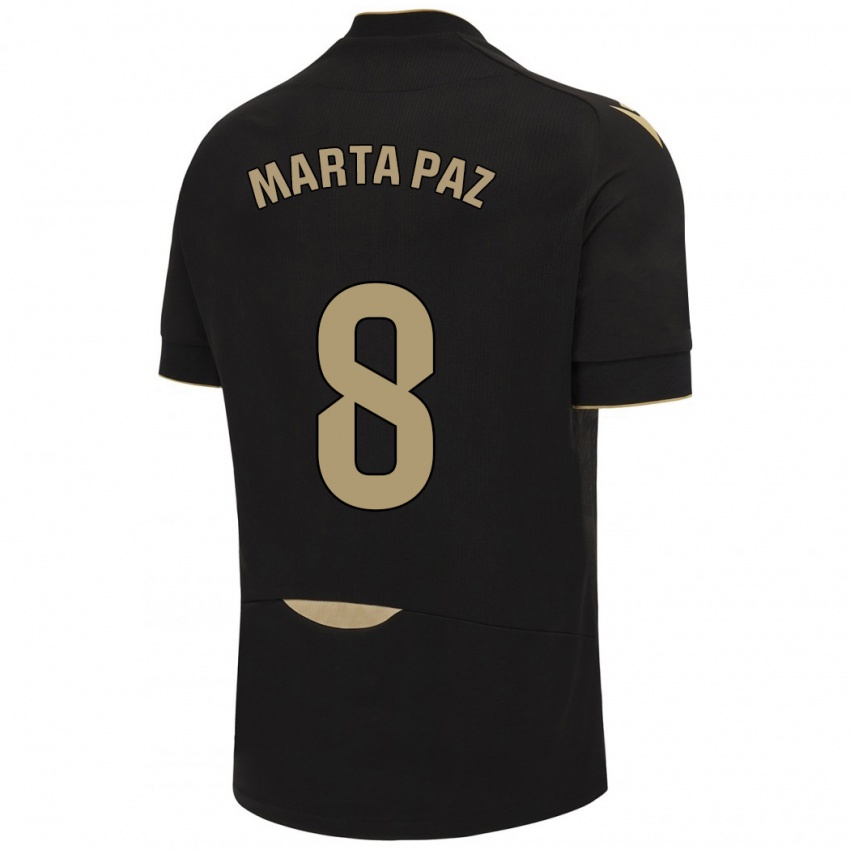 Dames Marta Milagros Paz Cruz #8 Zwart Uitshirt Uittenue 2023/24 T-Shirt