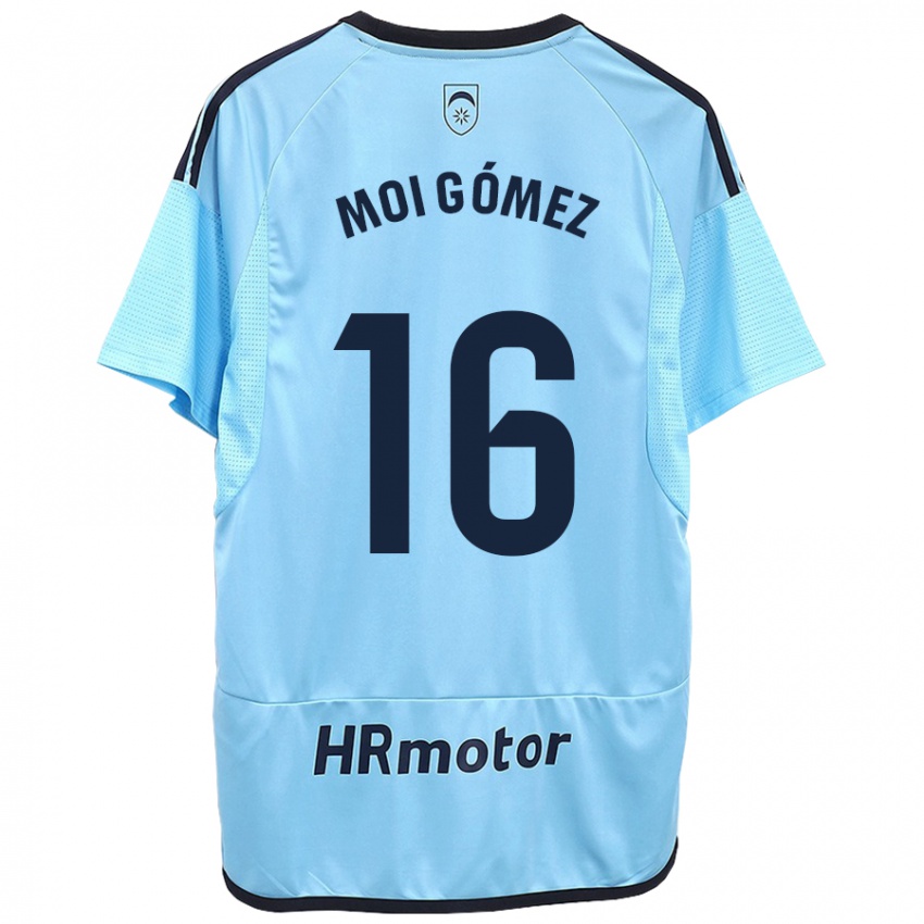 Dames Moi Gomez #16 Blauw Uitshirt Uittenue 2023/24 T-Shirt