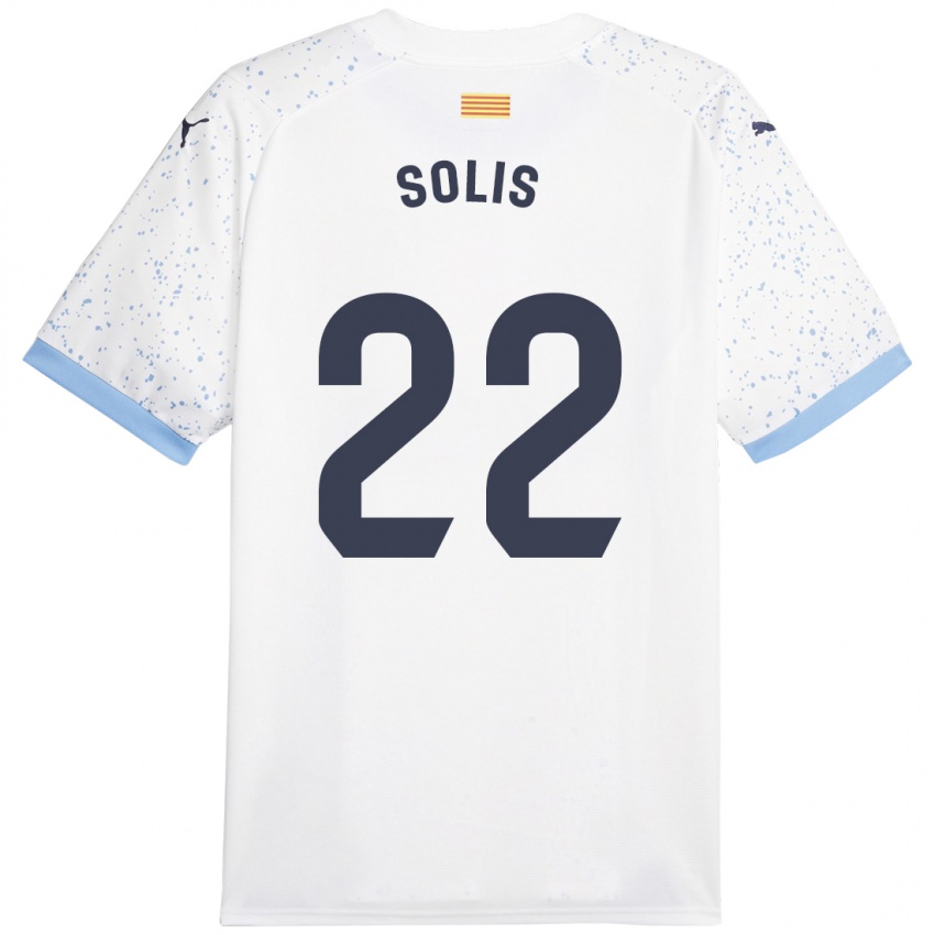 Dames Jhon Solís #22 Wit Uitshirt Uittenue 2023/24 T-Shirt