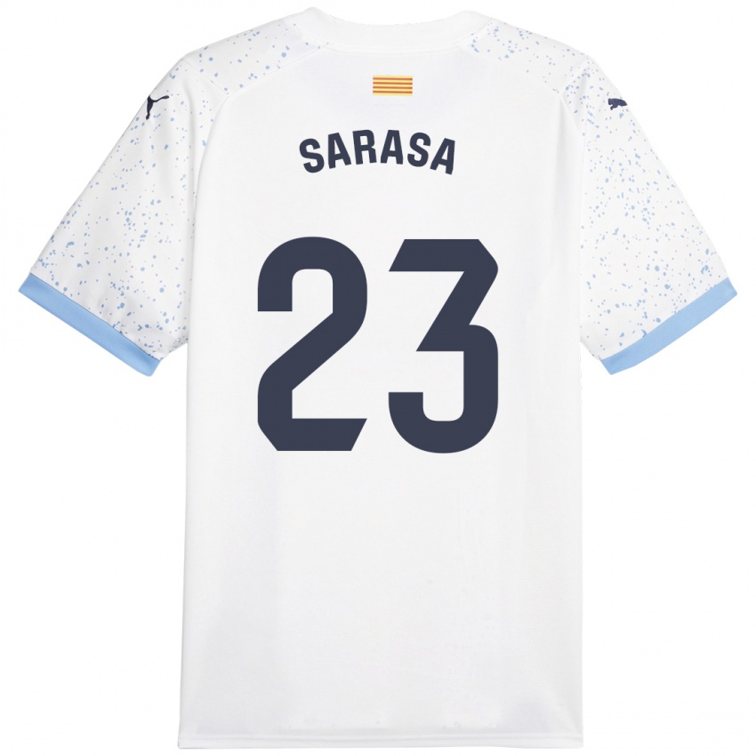 Dames Javier Sarasa #23 Wit Uitshirt Uittenue 2023/24 T-Shirt