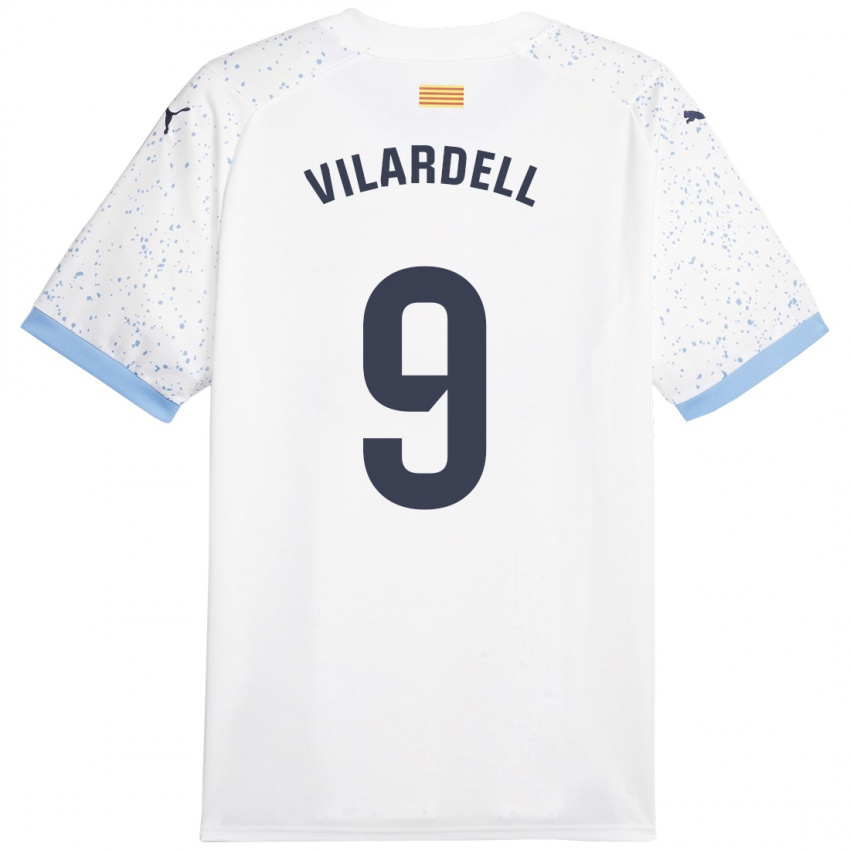 Dames Júlia Vilardell #9 Wit Uitshirt Uittenue 2023/24 T-Shirt