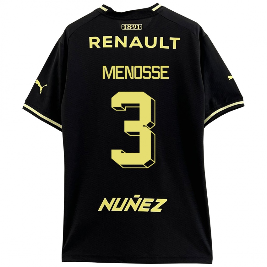 Dames Hernán Menosse #3 Zwart Uitshirt Uittenue 2023/24 T-Shirt