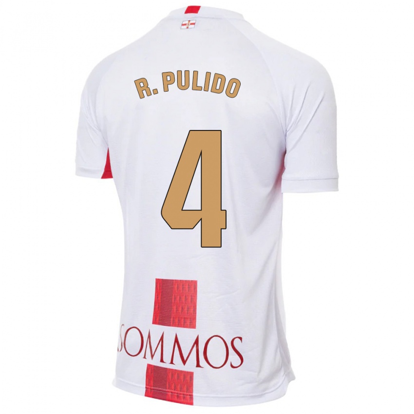 Dames Rubén Pulido #4 Wit Uitshirt Uittenue 2023/24 T-Shirt