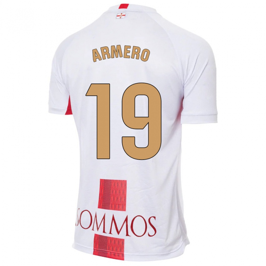 Dames Sergi Armero #19 Wit Uitshirt Uittenue 2023/24 T-Shirt